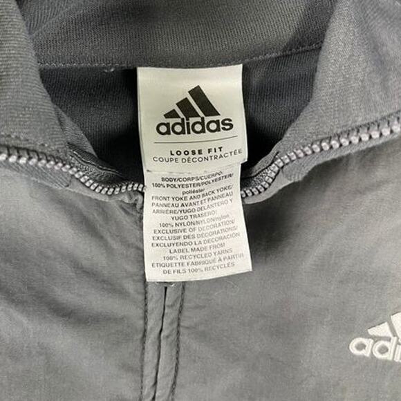 Women's Adidas Gray Full Zip Track Jacket White Stripes Athletic Large exc - Picture 3 of 11